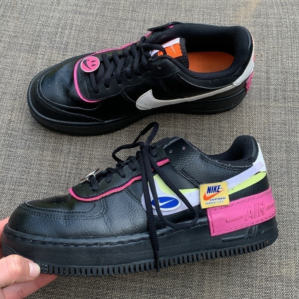 Nike Air Force 1 Shadow‎ Cosmic Fuchsia Velcro Swoosh Removable Patch size 9.5